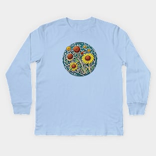 Dandelion Vintage Minimalist Flora Positive Since Kids Long Sleeve T-Shirt